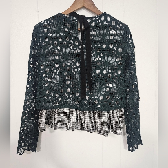 MAEVE Gingham & Lace Top - Picture 5 of 7